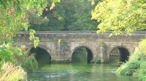 Old Stone Bridge Stock Footage 11129413