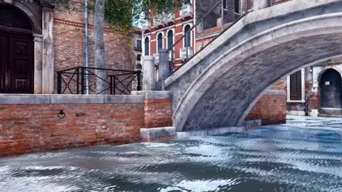Old stone bridge over water canal in Venice, Italy 4K Stock Footage 108562857
