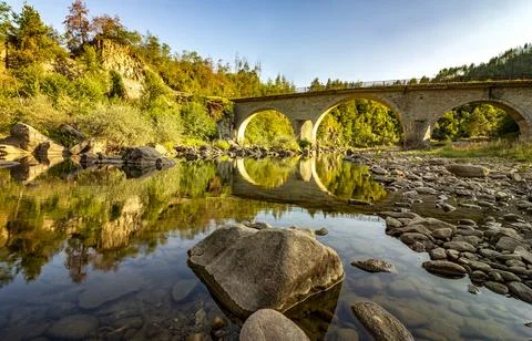 Old stone bridge. Foto stock