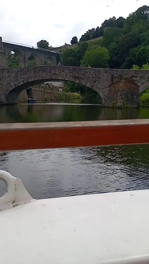 The old stone bridge from the river Stock Footage 314108739