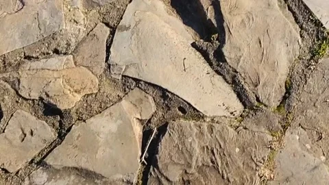 Old Stone Broken Concrete Rock Natural Texture Weathered Cracked Pathway Stock Footage 302895397