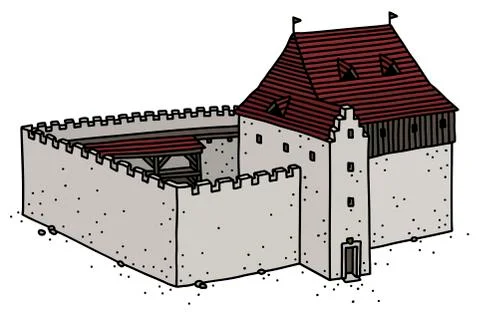 The old stone castle Stock Illustration