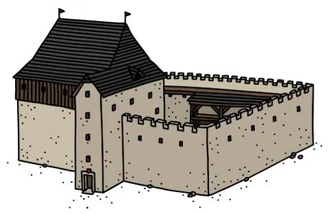 The old stone castle Stock Illustration
