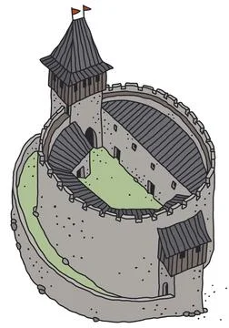 The old stone castle Stock Illustration