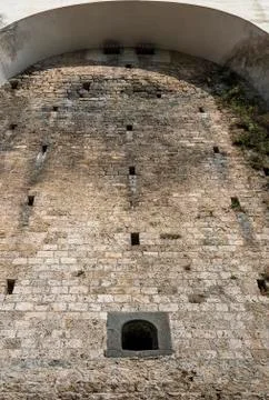Old Stone Castle Wall Background Stock Photos