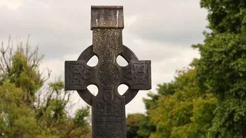 Old stone celtick cross Stock Photos