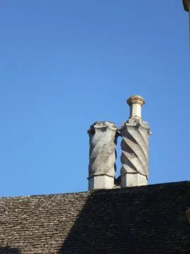 Old stone chimney Stock Photos