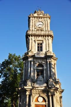 Old stone clock tower. Stock Photos