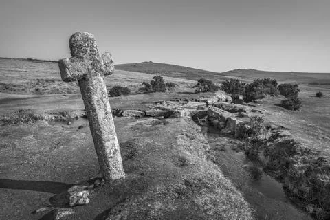Old stone cross Foto stock