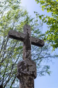 Old stone cross Foto stock