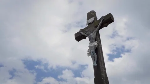 Old, stone, cross time-lapse Video stock 95422296