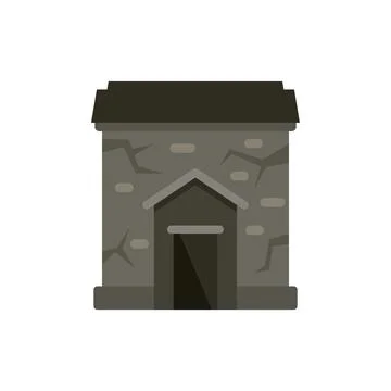 Old stone crypt building standing with cracks on the wall Ilustración de archivo