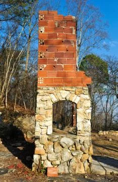 Old Stone Fireplace Stock Photos
