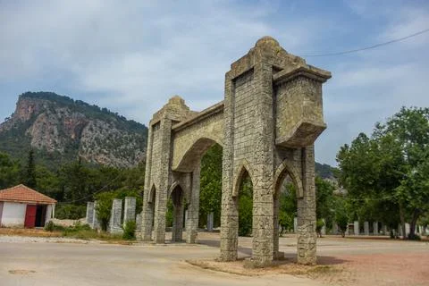 Old stone gate in Beldibi in Kemer Stock Photos