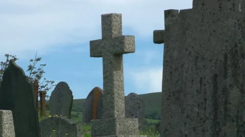 Old Stone Gravestones Video stock 18011861