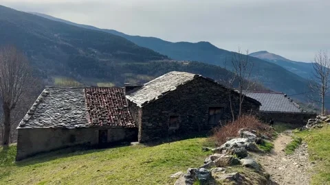 Old stone house in the mountains Stock Footage 237933147