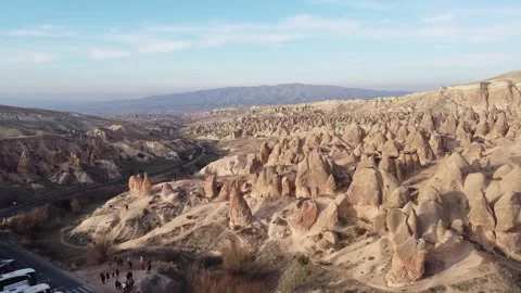 Old stone houses and structures, cappadocia drone, cellar, historical buildings Stock Footage 229974295