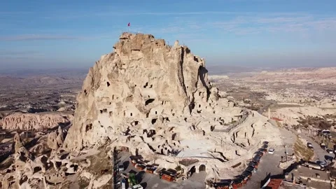 Old stone houses and structures, cappadocia drone, cellar, historical buildings Stock Footage 229987121