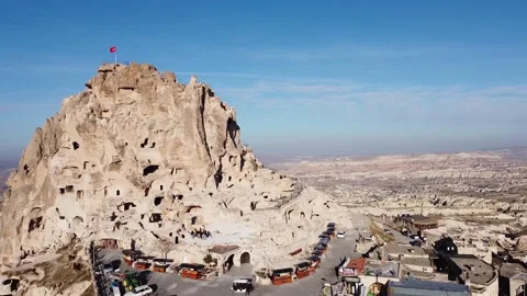 Old stone houses and structures, cappadocia drone, cellar, historical buildings Stock Footage 229987900