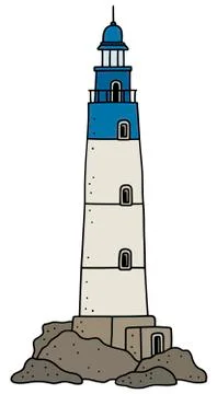 Old stone lighthouse Stock Illustration