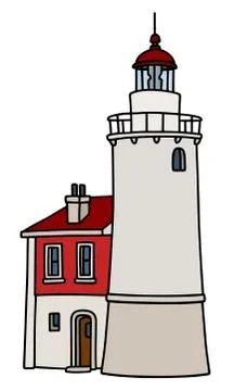 Old stone lighthouse Stock Illustration