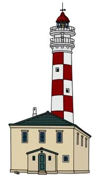 Old stone lighthouse Stock Illustration