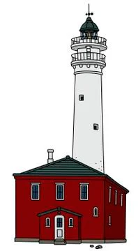 Old stone lighthouse Stock Illustration