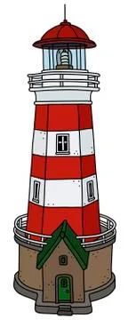 The old stone lighthouse Illustrazione stock