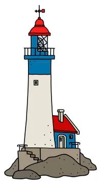 The old stone lighthouse Illustrazione stock