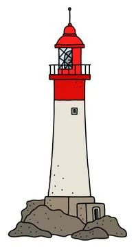 The old stone lighthouse Stock Illustration