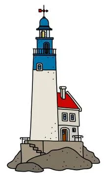 The old stone lighthouse Stock Illustration