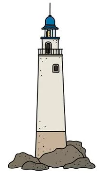 The old stone lighthouse Stock Illustration