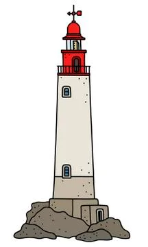 The old stone lighthouse Stock Illustration