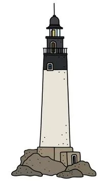 The old stone lighthouse Stock Illustration