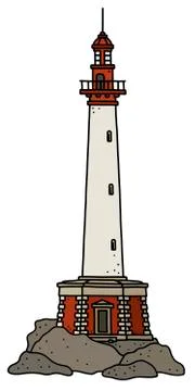The old stone lighthouse Stock Illustration