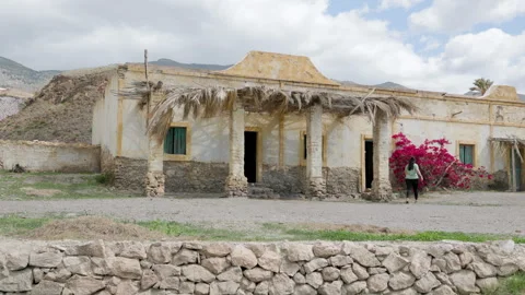 Old Stone Mill Structure in Tabernas Desert, Almeria, Spain Video stock 309053735