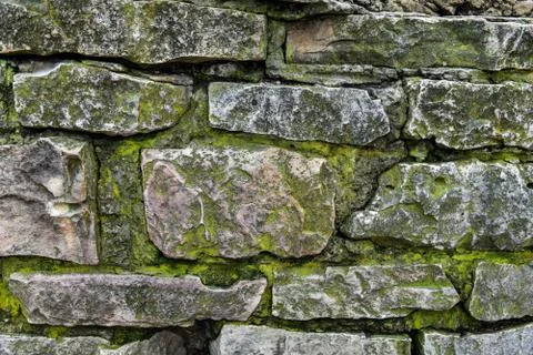 Old stone with moss texture Foto stock