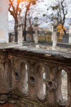 Old stone parapet 스톡 사진