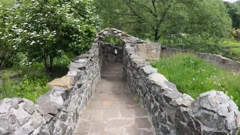 Old stone path for walking in the park Stock Footage 149318219