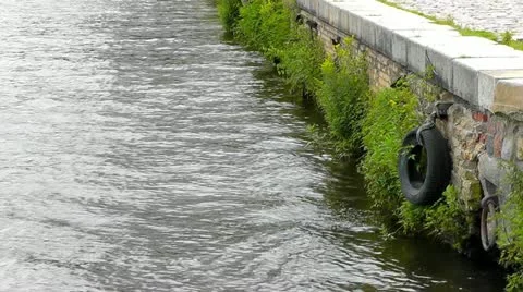 Old stone pier Stock Footage 11630661