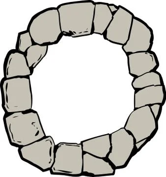 Old Stone Ring for Well or Letter O Stock Illustration