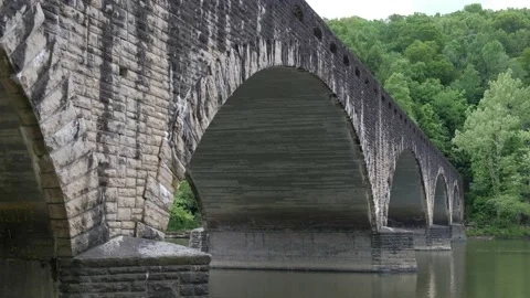 Old Stone River Bridge (close) 4K Stock Footage 155363821