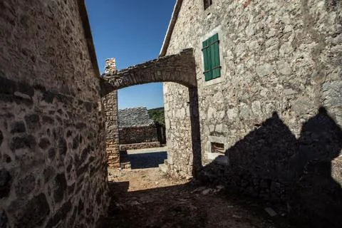 Old stone rustic house Stock Photos