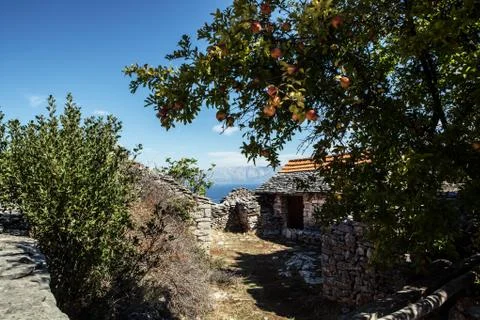 Old stone rustic house Stock Photos