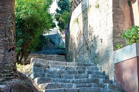 Old stone staircase of the authentic old town of Kotor, Montenegro. Foto stock