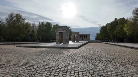 Old Stone Structure Beneath the Hot Madrid Sun Stock Footage 295361254