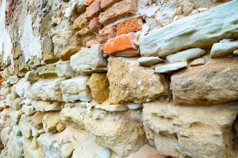 Old stone texture, stone wall masonry, old brick wall Stock Photos