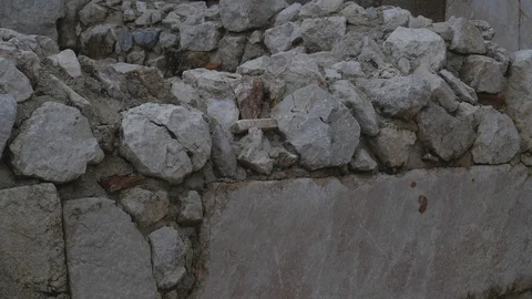 An old stone texture wall in the ancient city Sagalassos Stock Footage 100546907