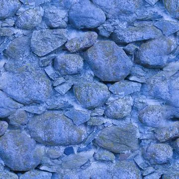 An old stone wall. Background of blue stones. Stone texture. Seamless. Stock Illustration