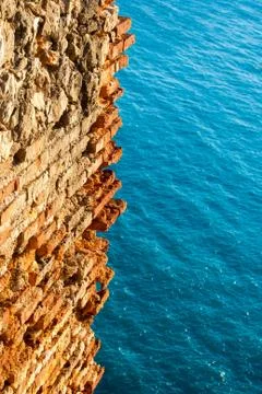 Old stone wall background texture Stock Photos